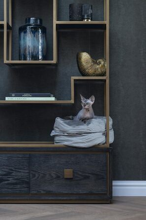 Кошик для котів Lotte Fluco, велюр, сірий, 45x45x35 см