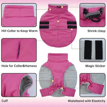 Зимовий теплий куртка для собак - вітрозахисний, з флісовою підкладкою, для цуценят (Рожевий, XS) XS Коричневий