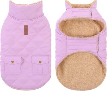 Зимова куртка для великих собак, вітронепроникна, для холодної погоди, одяг для тварин, сноуборд куртка, для Голден Ретрівера, Лабрадора, Хаскі, розмір XL (M, фіолетовий)