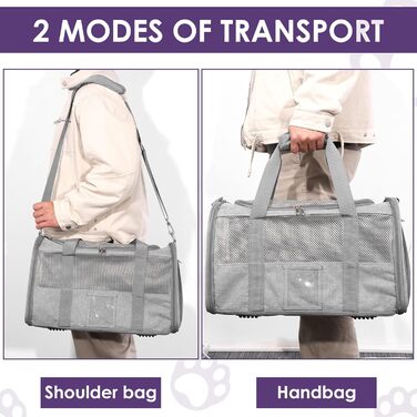 Транспортувальна сумка для тварин Foppla: Оксфордська тканина, дихаюча, складна, з мискою, для котів та собак, для подорожей