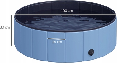 Складальний садовий басейн для собак та дітей, синій, 30x100 см, Premium