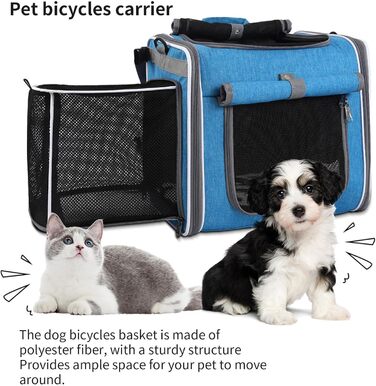 Фаркоп для велосипеда Qoukonao для тварин – велосипедний кошик для собак, регульована сумка-рюкзак, дихаюча сумка для подорожей, транспортування, екскурсій, велопоїздок, кемпінгу, перенесення, прогулянок, хайкінгу