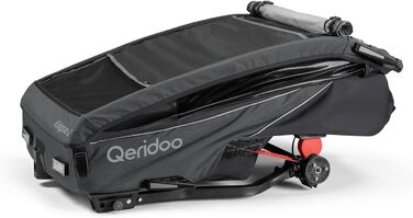 Qeridoo Kidgoo 2 Steel Grey: Причіп для велосипеда 2 дітей з амортизацією та системою ARS | Дитяча коляска-причіп | Складаний дитячий причіп-візок | Qeridoo