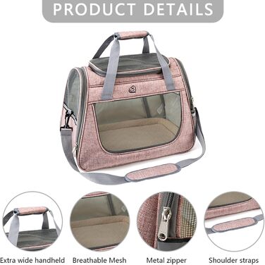 Транспортна переноска для котів Ruyiczb, чорна. Складана переноска для котів, переноска для подорожей, сумка-переноска для тварин