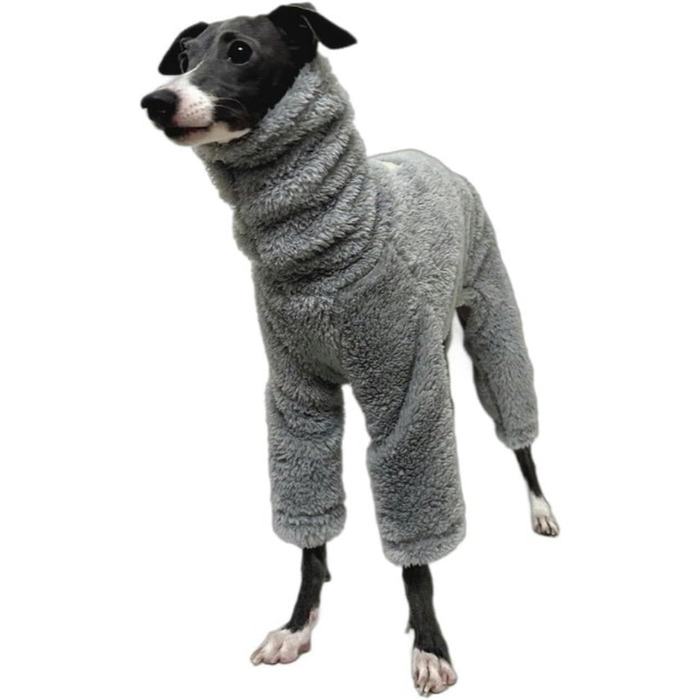 Флісовий комбінезон для собак - теплий спальний костюм, зимовий одяг для італійських грейхаундів, маленьких, середніх та великих собак (сірий, 5#)