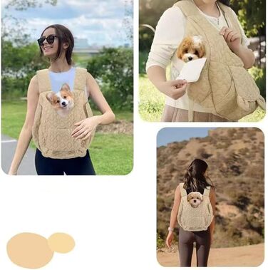 Рюкзак для кота | Дихаючий та м'який з кишенями, переноска для маленьких собак та кошенят, для подорожей, кемпінгу, прогулянок та їзди на коні (Хакі)