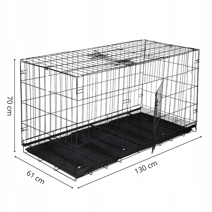 Металева клітка Springos для великих собак, 60 x 130 x 70 см