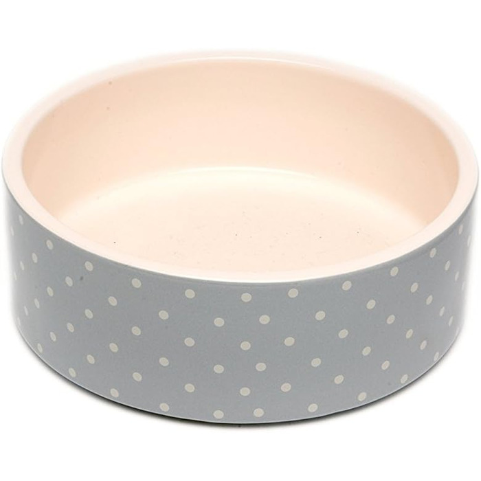 Керамічна годівниця для собак Petface з сірими крапками, сірий/білий, 20 см