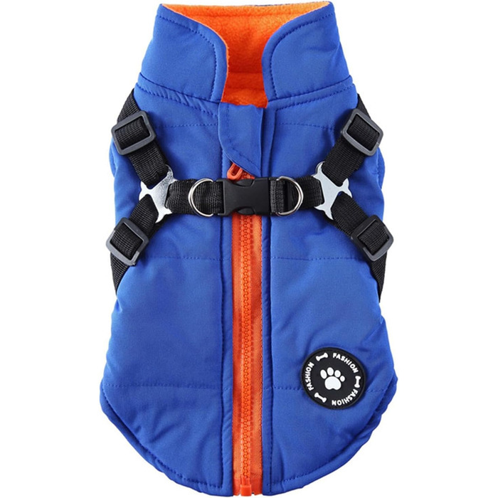 Теплий зимовий пуховик для собак, водонепроникна флісова жилетка, тепла куртка для цуценят та собак різних розмірів (S, блакитний)