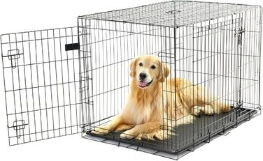 Клітка для собак Carlson Pet Products, металева, з подвійними дверима, велика, чорна