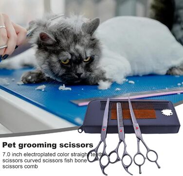 Набір професійних ножиць для собак: 7 шт. з нержавіючої сталі | Ножиці для грумінгу тварин | Набір для догляду за собаками