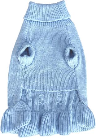 Світшот для маленьких собак, в'язаний одяг для котів, теплий зимовий одяг для кошенят, цуценят, розмір XS, світло-блакитний, X-Small