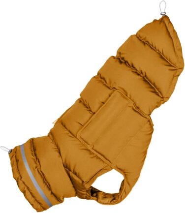 Зимовий одяг для собак: тепла куртка та жилет, захист від вітру, жовтий колір. Підходить для великих собак.