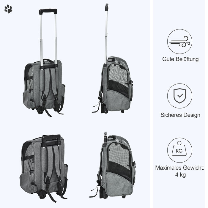 PawHut Dog Trolley 2-в-1 сумка-тоут і рюкзак для домашніх тварин, дихаючий, тканина Оксфорд, з дверима та вікном | Аосом