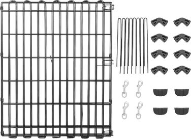 Клітка-вольєр для собак та інших домашніх тварин Amazon Basics, металева, складна, 91 см (76.2 см у висоту)