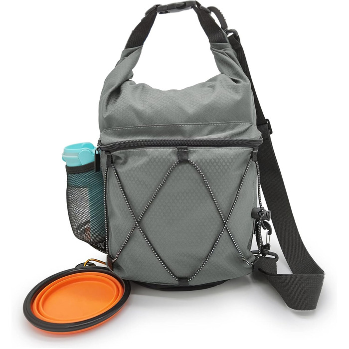 Водонепроникний мішок-ролтоп Beuniclo для корму для собак та подорожей, 350 мл, сірий