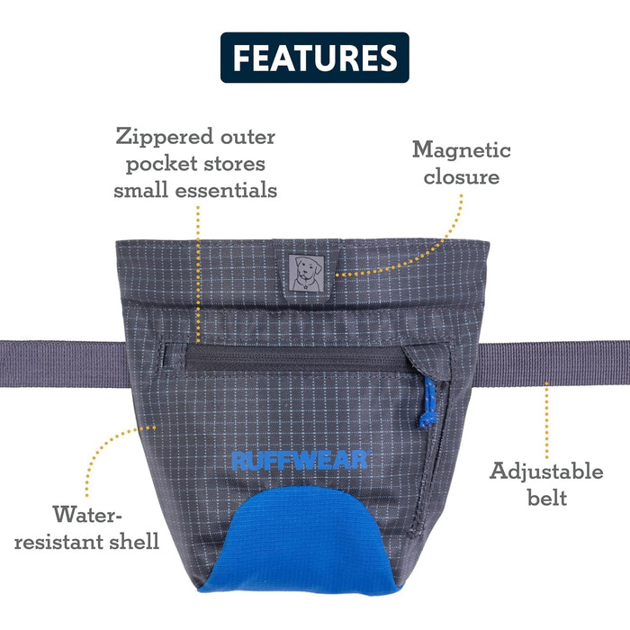 Сумка для ласощів Ruffwear Treat Trader з регульованим поясом, колір Brown Bear (Blue Pool)