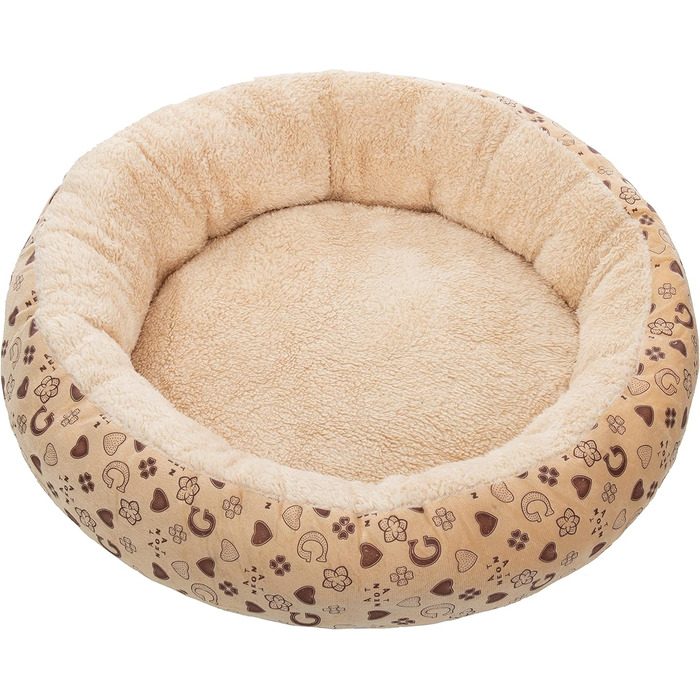 Килимок для тварин Brandsseller, Ø 50 см, м'який, з подушкою, для котів та собак, бежевий