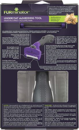 FURminator інструмент для видалення шерсті котам середніх та великих порід з довгою шерстю, версія 2.0