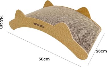 Heikoeco® Міст-Кігтеточка для котів, 2-в-1 з гофрокартону, двосторонній, 50 x 26 x 14.5 см