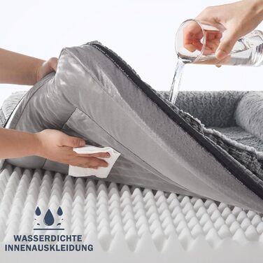 Ортопедичне ліжко для собак середніх та великих порід FURTIME, 89x64x18 см, сірий колір. Знімний та миючий кошик для собак з Memory Foam, з високим бортиком та антиковзким покриттям.