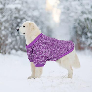 Пуловери для собак Rypet 2 шт. великого розміру, теплі зимові пуловери для собак, м'які, теплі, для середніх та великих собак, 9XL (Обхват грудей: 89.9 см, Довжина спини: 74.9 см), фіолетовий та сірий