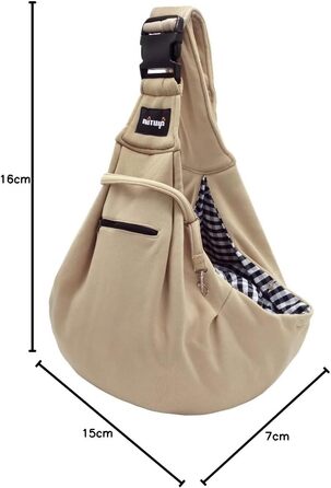 NATUYA Сумка-переноска для собак та котів, бавовняна, бежева, для прогулянок та подорожей