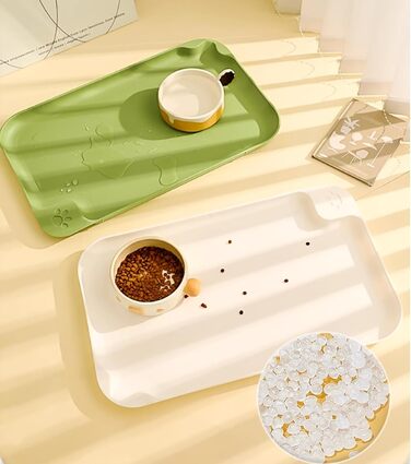 Водонепроникний килимок для годування собак та котів Octonyluck, 57.5x35.5 см, неслизький, легко миється, харчовий, зелений