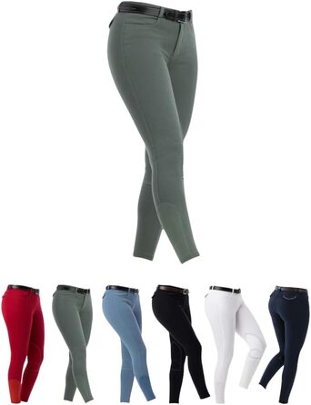 Лосини для верхової їзди Riding World Alexandrie для жінок та дітей | Лосини з накладками на колінах, кишені, 6 кольорів, розміри 104-176 та 32-44, колір: зелений
