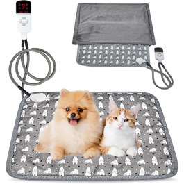 Грілка для котів та собак, килимок з підігрівом, 45 x 45 см, регулювання температури та таймер