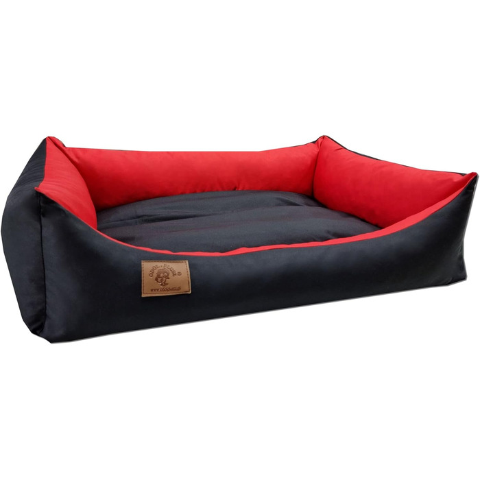 Крісло-лежанка для собак та котів Odol-Plu, 90x60 см, вологостійке, чорно-червоне