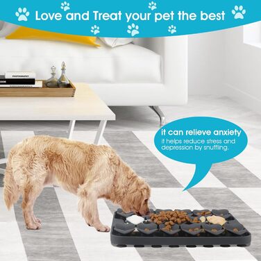 Килимок для собак VOOWO, силіконовий килимок-головоломка для собак, миска для повільного годування, килимок для годування собак, килимок-головоломка для маленьких, середніх та великих собак (сірий, маленький)