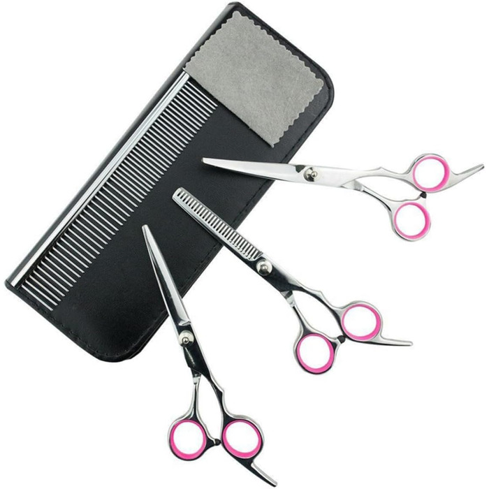 Набір для стрижки тварин Angoily: 4 частини (ножиці для собак та котів, гребінець, тканина)