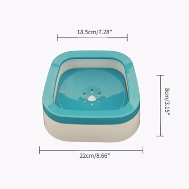 Поїлка для собак Geavonyg: переносна миска для води з плаваючою платформою, синього кольору. Підходить для малих та середніх порід.