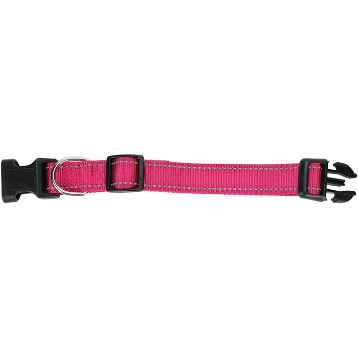 Нашийник для собак Türki (XL, Рожевий) з нейлону, з гравіюванням, світловідбиваючий, для великих, середніх та малих собак