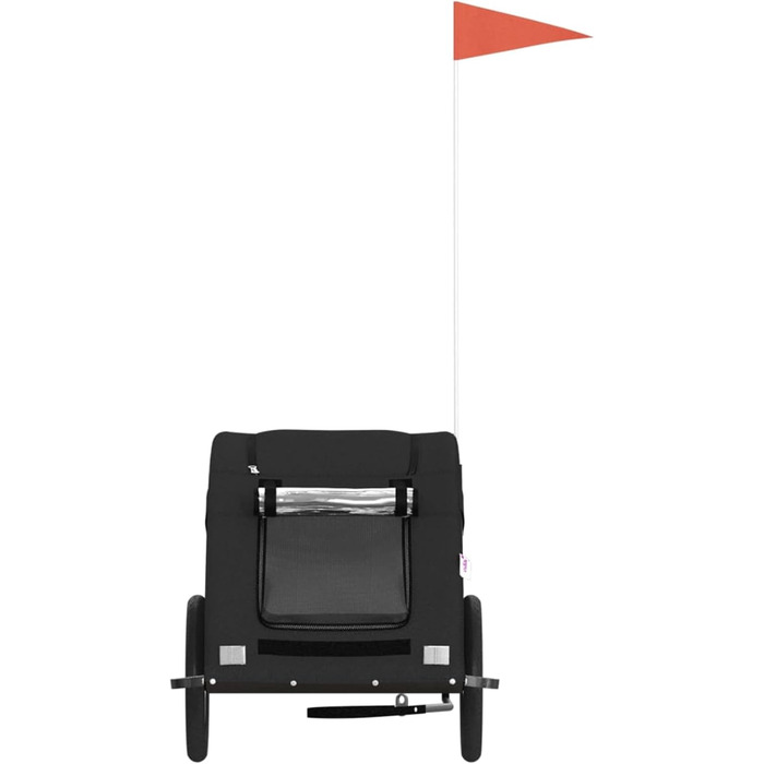 Транспортувальний причіп для собак та котів, 125x63x66 см, Oxford-Gewebe, Model 93959 (Чорний)