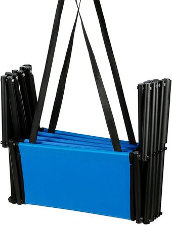 Рампа для собак у машину, складана, регульована по висоті, до 75 кг (чорний/синій)