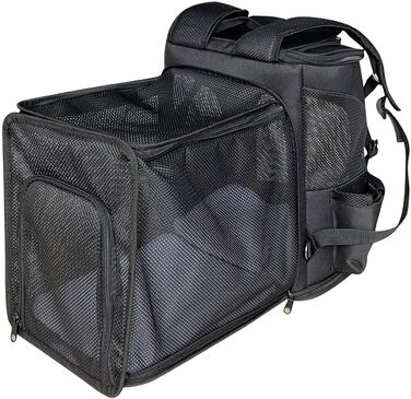 Розширюваний рюкзак для домашніх тварин One for Pets для котів та собак, чорний колір