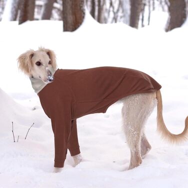 Теплий пуловер з коміром-горловиною для Whippet, Windhund та маленьких собак, теплий одяг для собак на зиму, коричневий, розмір S