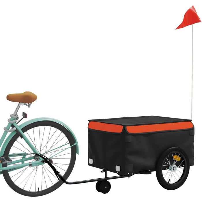 Дитячий причіп-транспортер для собак, чорно-помаранчевий, 45 кг, сталь. Легко монтується