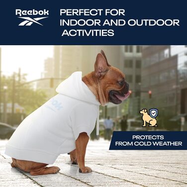 Reebok флісовий худі для собак з капюшоном, теплий зимовий светр із отвором для повідка, преміум одяг для маленьких, середніх і великих собак