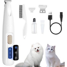 Триммер для собак PawTrim Pro LOEVERY: акумуляторний, з LED-підсвічуванням, для догляду за лапами, очима, обличчям та вухами