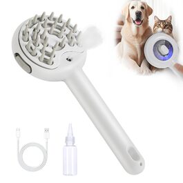 Масажна щітка 3-в-1 для тварин | Антистатичний гребінь для котів та собак | Видалення шерсті та масаж | Вбудований пульверизатор для води | Ідеальна для щоденного догляду за шерстю