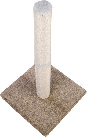 Котячий будиночок Dimaka 73 см: кігтеточка з сизалевих стовпчиків та килимового покриття, бежево-жовтий