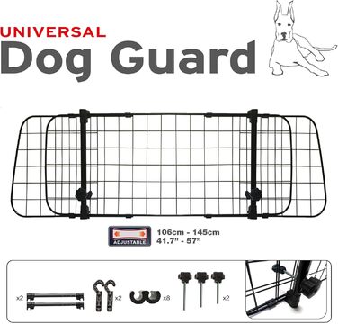 SUMEX S Роздільник для собак, захисне ґратка для підголівників, легка установка, регульована висота та ширина без інструментів