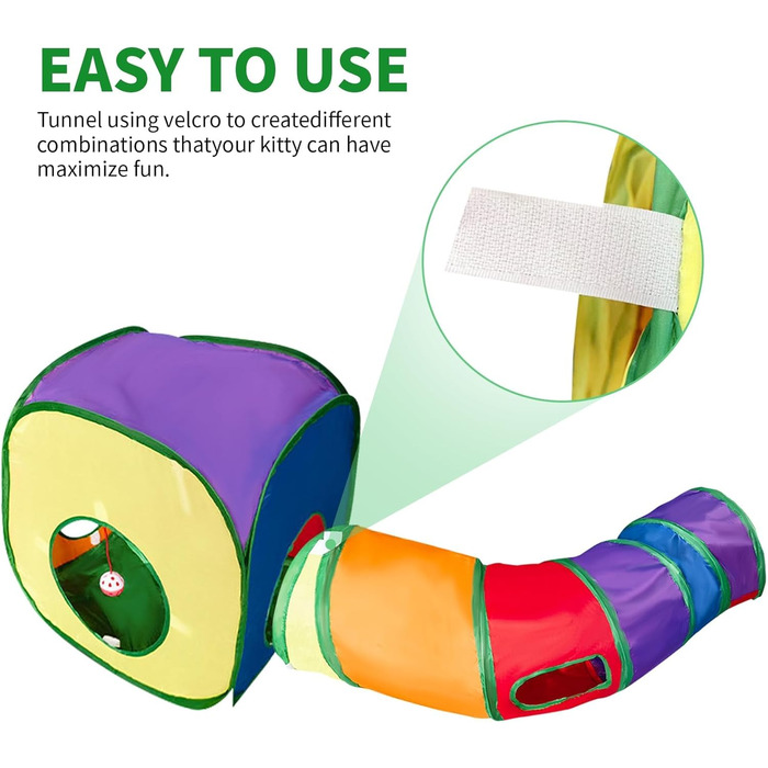 Туннель-іграшка для котів 3 в 1 з лабіринтом, куб, намет - інтерактивна іграшка для кошенят, цуценят, кроликів