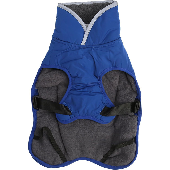 Теплий зимовий одяг для собак, куртка для собак, плюшевий нашийник з нейлону для маленьких та середніх собак з світловідбиваючим дизайном (Блакитний, L)