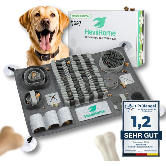 HeviiHome® килимок для собак - інтелектуальна іграшка, годівниця-слік, килимок для нюхання. Міцний, неслизький, миючий. Для всіх порід собак.