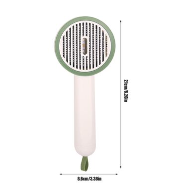 Гребінець для собак та цуценят Slicker від випадання шерсті. Ергономічна гребінець з кнопкою розплутування для щоденного догляду. Білий колір.