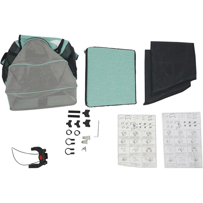 Складаний велосипедний кошик для собак та котів, дихаючий, з трьохшаровою сіткою, портативний, синього кольору